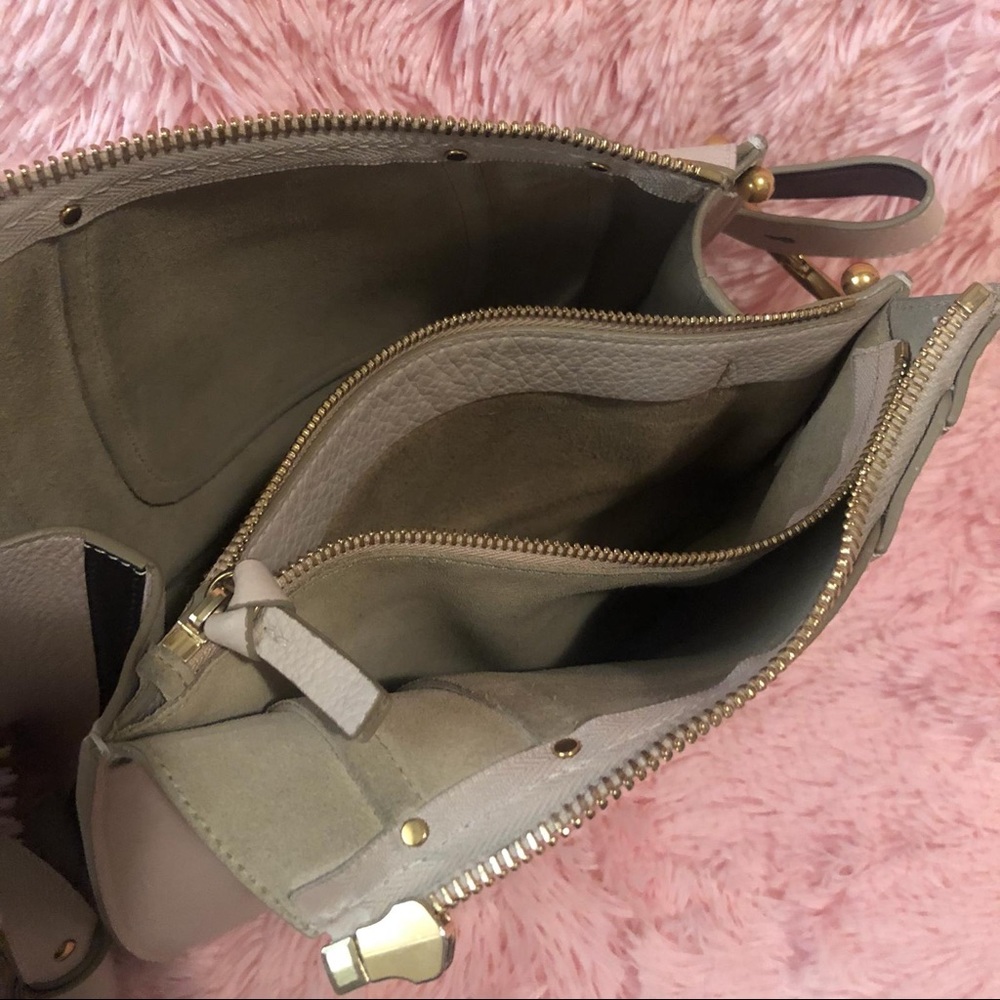 Chloe Natural Hayley leather / Suede Shoulder Bag - Picture 3 of 8